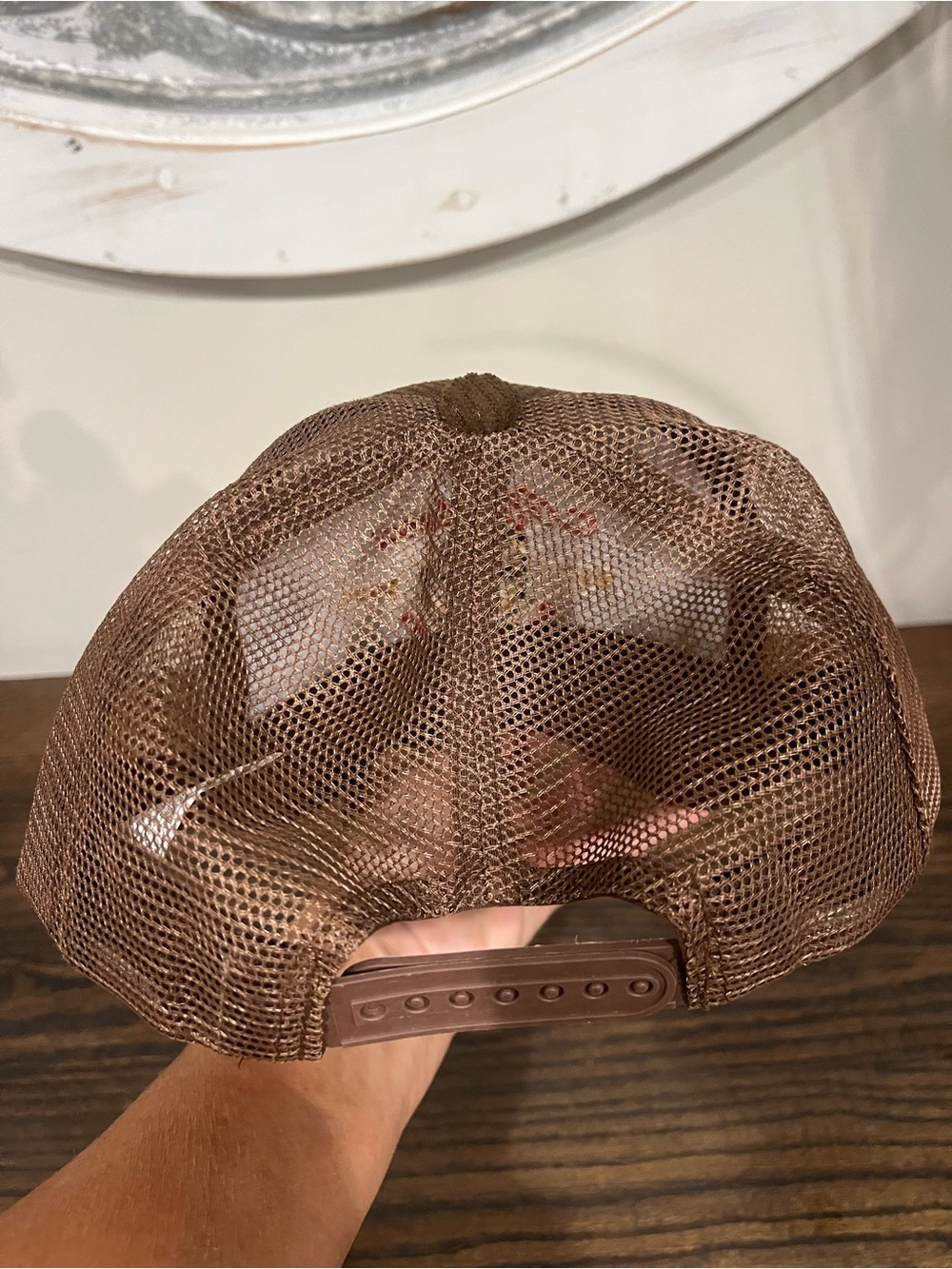 Anthropologie Brown Corduroy Montana Embroidered Cap with Red Accent - Picture 2 of 3